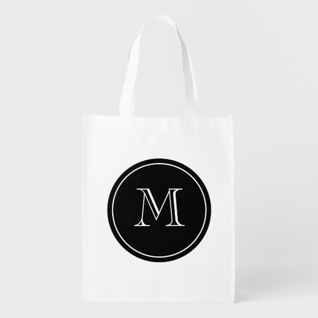 Personalize monogram reusable grocery shopping bag (Front)