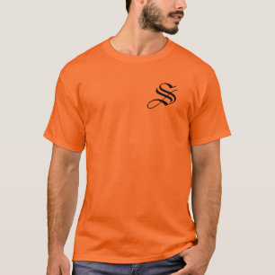 Personalize Monogram S Athletic Orange T-Shirt