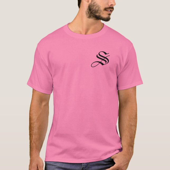 Personalize Monogram S Pink  T-Shirt (Front)
