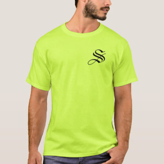 Personalize Monogram S Safety Green T-Shirt
