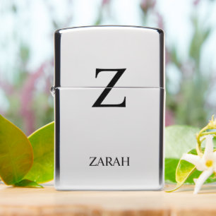 Personalize Monogram Silver Chrome Zippo Lighter