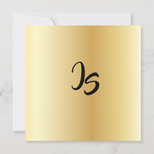 Personalize Monogram Trendy Gold Pattern Success Invitation