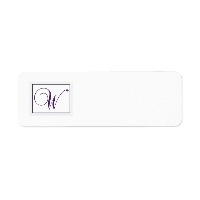 Personalize Monogram W Return Address Label (Front)