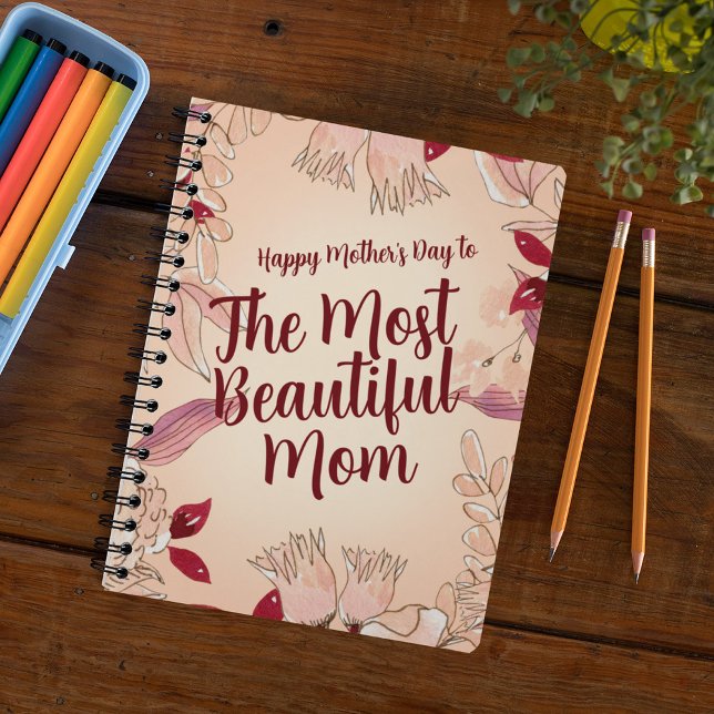 Personalize Most Beautiful Mom Notebook (Creator Uploaded)