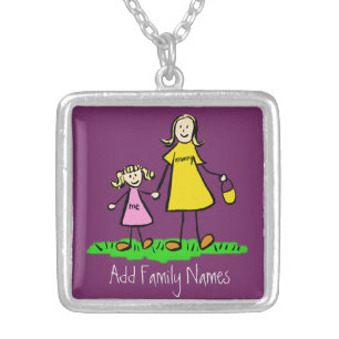 Personalize Mother & Daughter Family Name Necklace