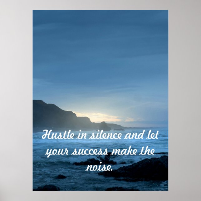 Personalize Motivational Ocean Success Poster (Front)