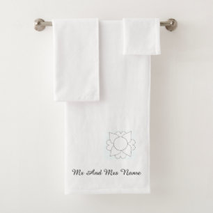 Personalize Mr And Mrs Name Bath Towel Set