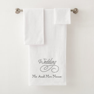 Personalize Mr And Mrs Wedding Bath Towel Set