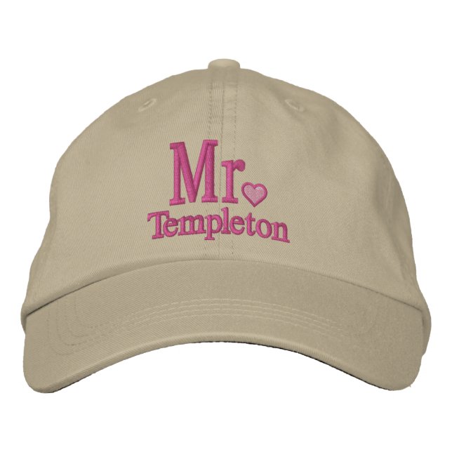 Personalize Mr & Mrs Embroidery Embroidered Cap (Front)