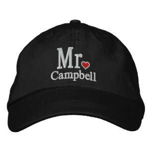 Personalize Mr & Mrs Embroidery Embroidered Cap