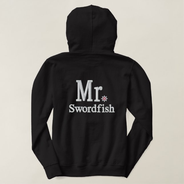 Personalize Mr & Mrs Embroidery Embroidered Gear Embroidered Hoodie (Design Back)