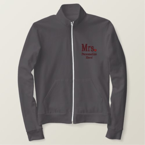 Personalize Mr  Mrs Embroidery Embroidered Gear Embroidered Jacket