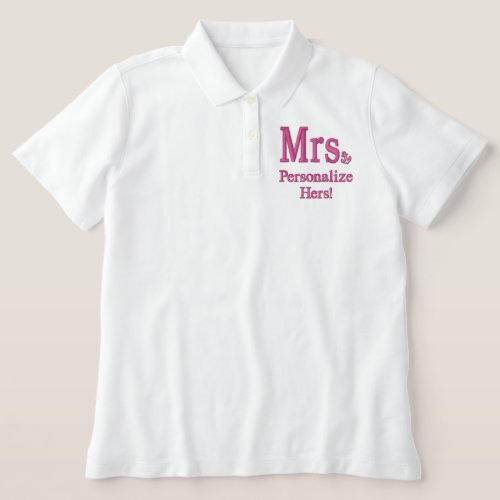 Personalize Mr  Mrs Embroidery Embroidered Gear Embroidered Polo Shirt