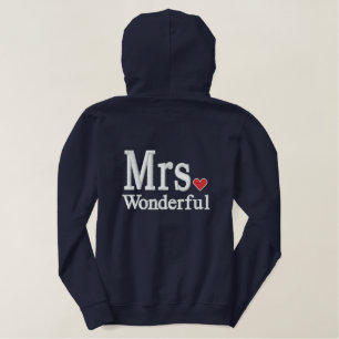 Personalize Mr & Mrs Embroidery Embroidered Gear Hoodie