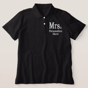 Personalize Mr & Mrs Embroidery Embroidered Gear Polo Shirt