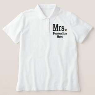 Personalize Mr & Mrs Embroidery Embroidered Gear Polo Shirt