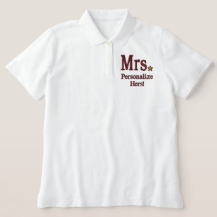 Personalize Mr & Mrs Embroidery Embroidered Gear Polo Shirt