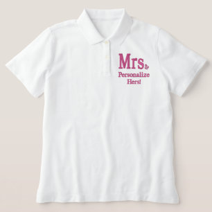 Personalize Mr & Mrs Embroidery Embroidered Gear Polo Shirt