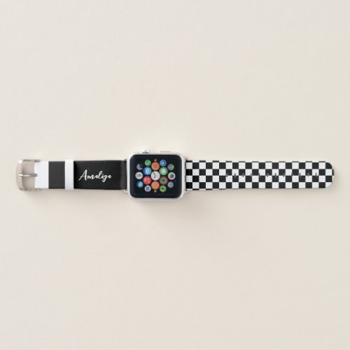 Personalize Multi Color Checkered Pattern_Custom Apple Watch Band