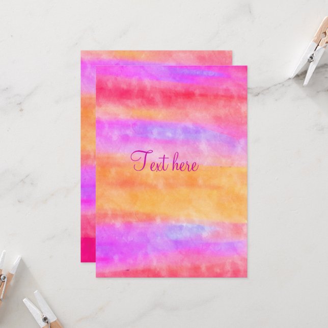 Personalize Multi Color Watercolor Invitation (Front/Back In Situ)