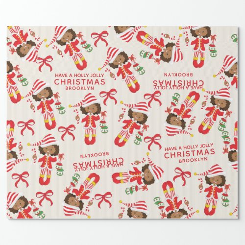 Personalize Multicultural Elf Wrapping Paper