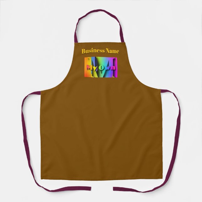 Personalize My Own Cafe Coffee Shop Brown   Apron (Front)