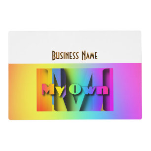 Personalize My Own Cafe Coffee Shop Rainbow  Placemat