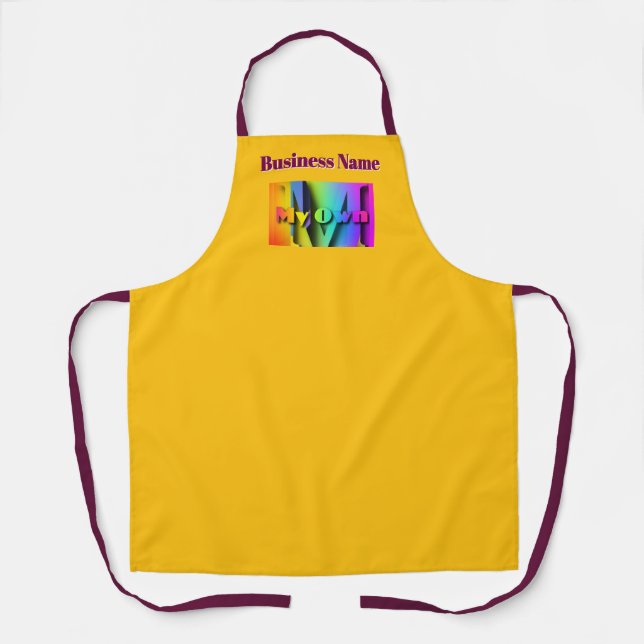 Personalize My Own Cafe Coffee Shop Yellow   Apron (Front)