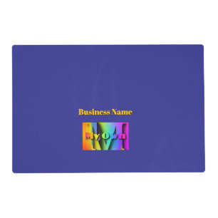 Personalize My Own Promotion Coffee Shop Deep Blue Placemat