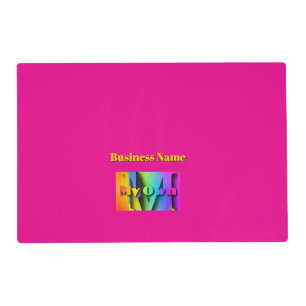 Personalize My Own Promotion Coffee Shop Hot Pink Placemat