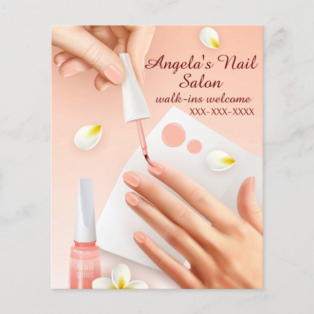 Personalize Nail Salon Shop Hand Nails Picture  Flyer (Front)