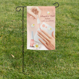 Personalize Nail Salon Shop Hand Nails Picture Garden Flag