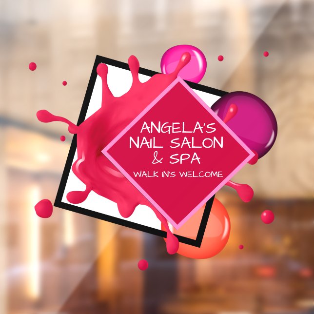Personalize Nail Salon Spa Shop Front  Window Cling (Sheet 2)