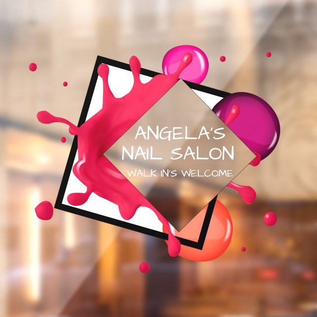 Personalize Nail Salon Spa Shop Front  Window Cling (Sheet 2)