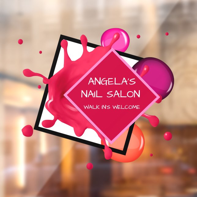 Personalize Nail Salon Spa Shop Front Window Cling (Sheet 2)