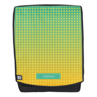 Personalize Name Abstract Citrus Green Monogram Backpack