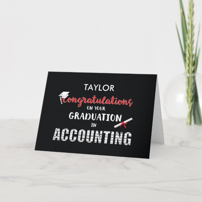 Personalize Name Accounting Graduation Congratulat Card (Front)
