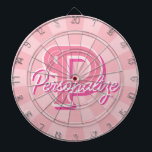 Personalize Name and Letter on Pastel Pink Color Dart Board<br><div class="desc">Personalize Your Name and Large Letter Initial on Pastel Pink Color Dartboard! You can customize the design to your liking!</div>