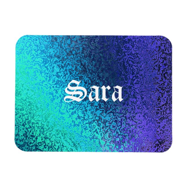 Personalize Name and Shades in Blue Premium Magnet (Horizontal)