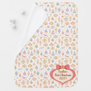 Personalize Name Baby's First Christmas Baby Blanket