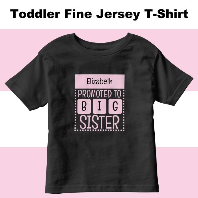 Personalize name big sister pink toddler t-shirt (Creator Uploaded)