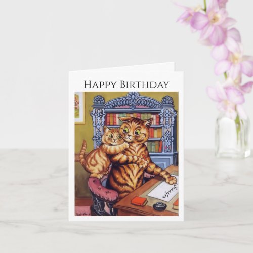 Personalize Name Birthday Cats Kitten Louis Wain