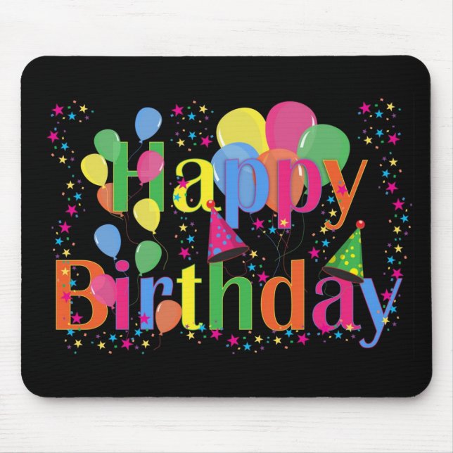 Personalize Name Birthday Party Celebration Art Mouse Pad (Front)