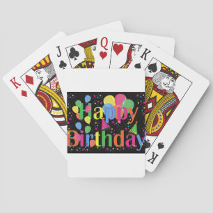 Personalize Name Birthday Party Celebration Art Poker Cards