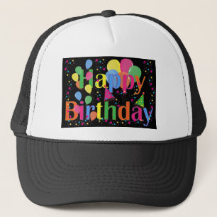 Personalize Name Birthday Party Celebration Art Trucker Hat