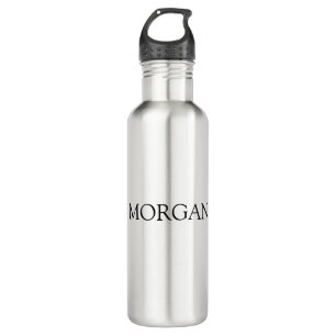 Personalize Name, Black Text Stainless Steel Water Bottle