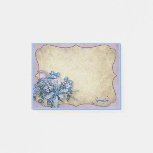 Personalize Name Bluebird Forget_Me_Knots Post_it Notes