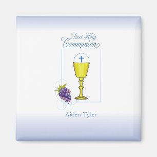 Personalize Name Boy First Communion Chalice, Host Magnet