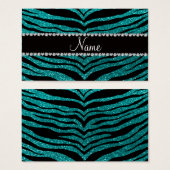 Personalize name bright aqua glitter tiger stripes (Front & Back)