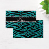 Personalize name bright aqua glitter tiger stripes (Desk)